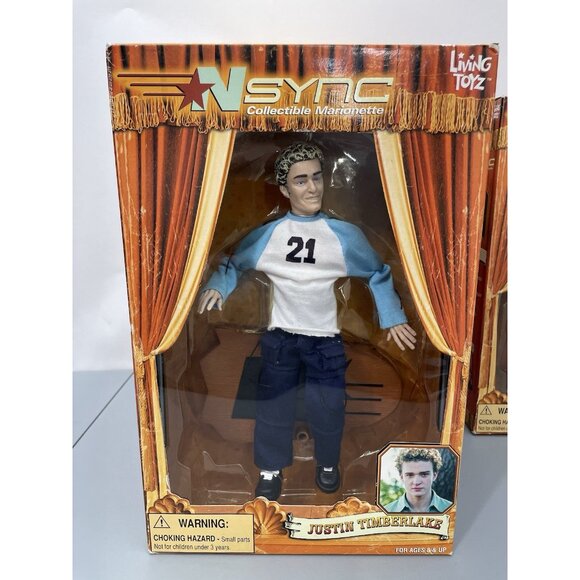 NSync Justin Timberlake Collectible Marionette Doll Living Toyz 2000 Open Box - Picture 1 of 4
